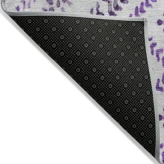 Purple Eggplant And Lavender Geometric Washable Indoor Outdoor Area Rug Photo 4