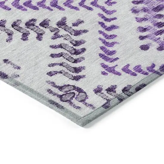 Purple Eggplant And Lavender Geometric Washable Indoor Outdoor Area Rug Photo 5