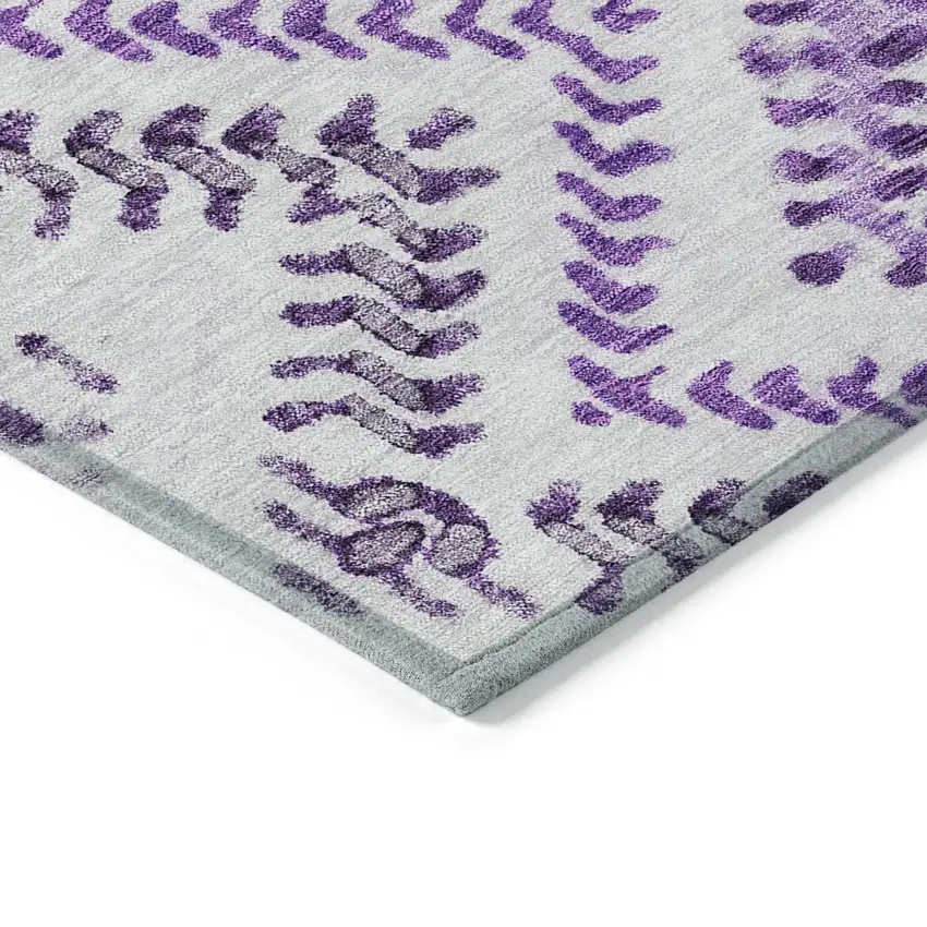 Purple Eggplant And Lavender Geometric Washable Indoor Outdoor Area Rug Photo 5