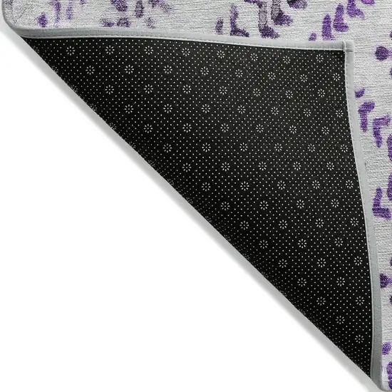 Purple Eggplant And Lavender Geometric Washable Indoor Outdoor Area Rug Photo 4