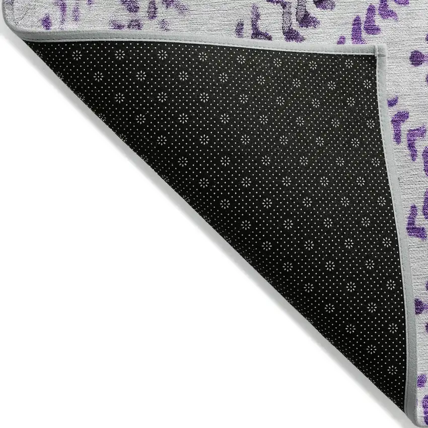 Purple Eggplant And Lavender Geometric Washable Indoor Outdoor Area Rug Photo 4