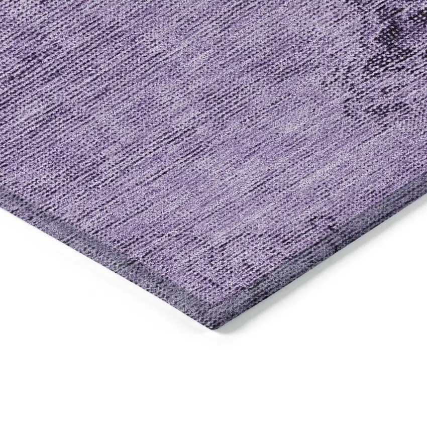 Purple Eggplant And Lavender Oriental Washable Indoor Outdoor Area Rug Photo 4