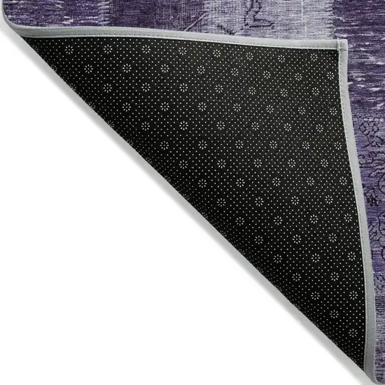 Purple Eggplant And Lavender Patchwork Washable Indoor Outdoor Area Rug Photo 3