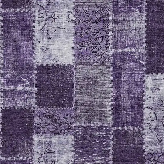 Purple Eggplant And Lavender Patchwork Washable Indoor Outdoor Area Rug Photo 4