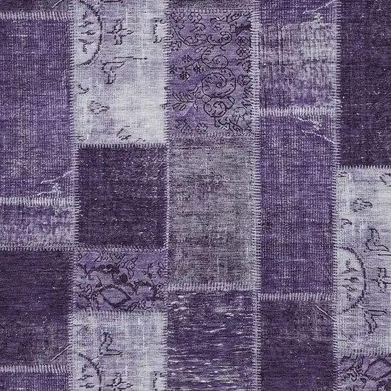 Purple Eggplant And Lavender Patchwork Washable Indoor Outdoor Area Rug Photo 4