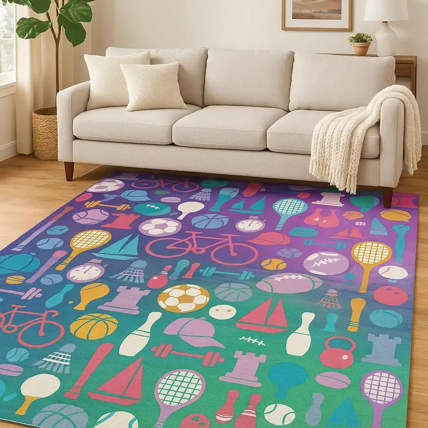 Purple Flatweave Area Rug Photo 1