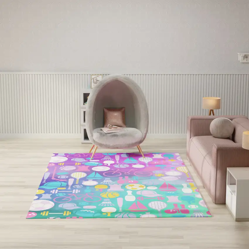 Purple Flatweave Area Rug Photo 6