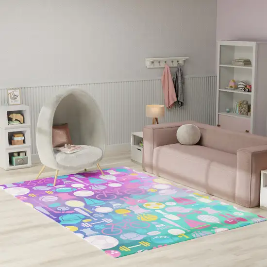 Purple Flatweave Area Rug Photo 5