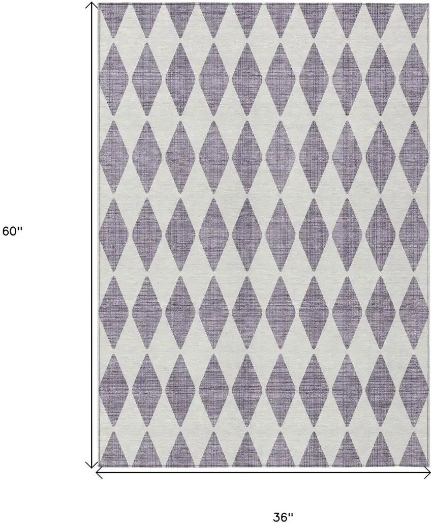 Purple Geometric Washable Indoor Outdoor Area Rug Photo 3