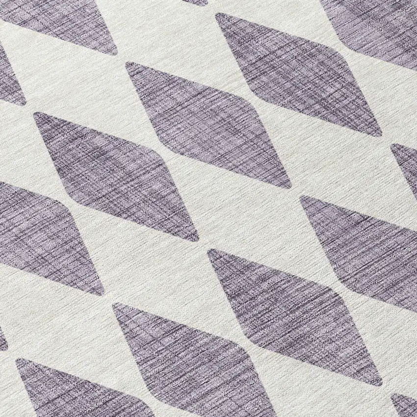 Purple And Lilac Geometric Washable Indoor Outdoor Area Rug Photo 6