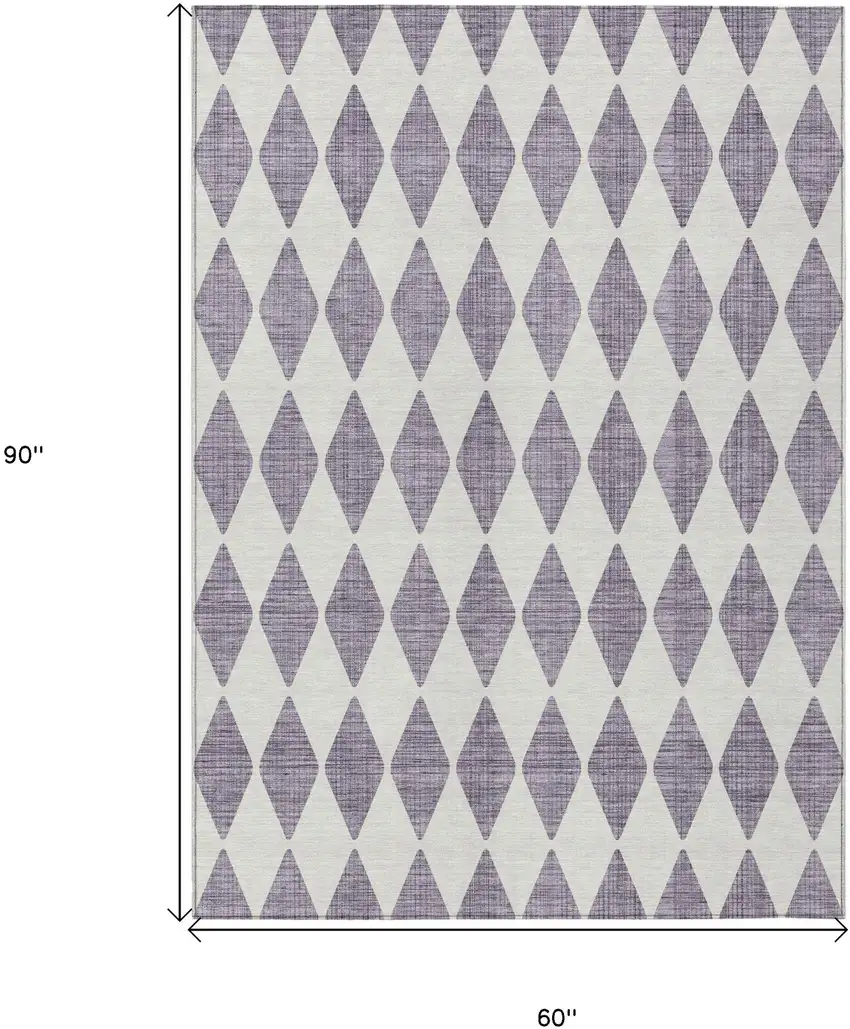 Purple Geometric Washable Indoor Outdoor Area Rug Photo 3