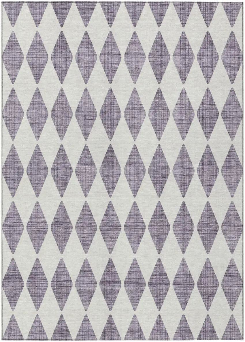 Purple Geometric Washable Indoor Outdoor Area Rug Photo 2