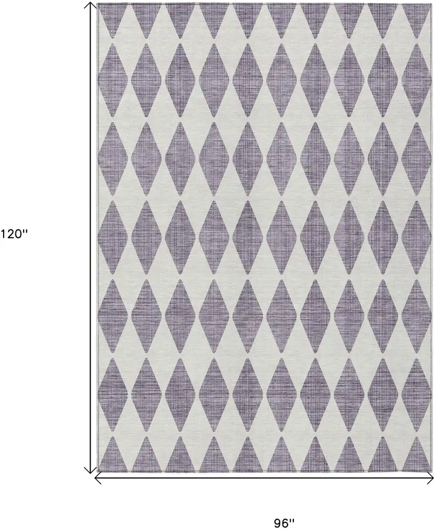 Purple Geometric Washable Indoor Outdoor Area Rug Photo 3