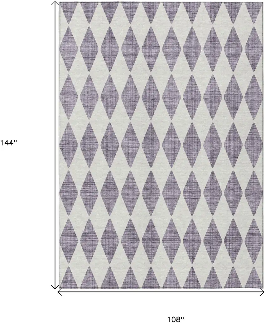 Purple Geometric Washable Indoor Outdoor Area Rug Photo 3