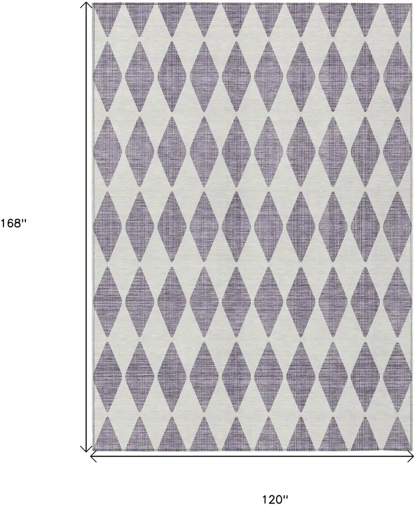 Purple Geometric Washable Indoor Outdoor Area Rug Photo 3