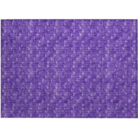 Purple Geometric Washable Non Skid Indoor Outdoor Area Rug Photo 2