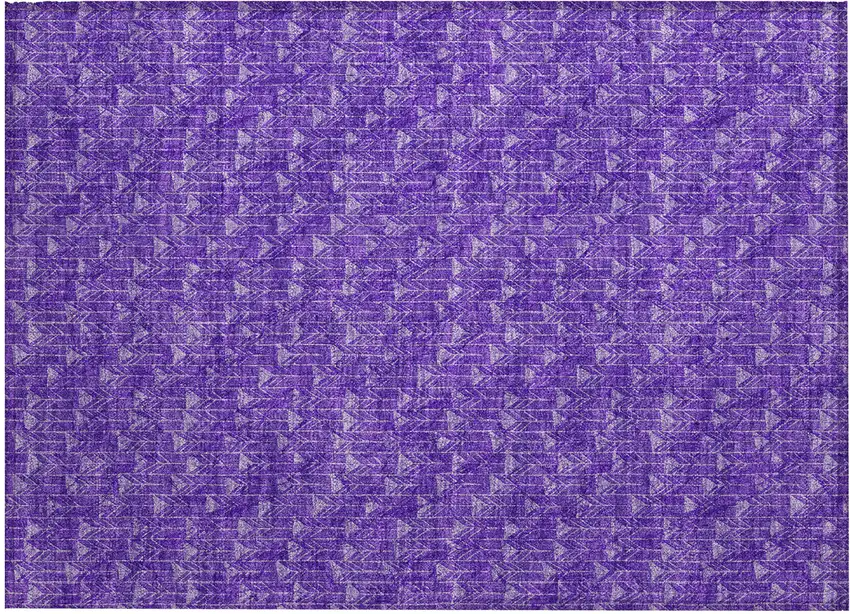 Purple Geometric Washable Non Skid Indoor Outdoor Area Rug Photo 2