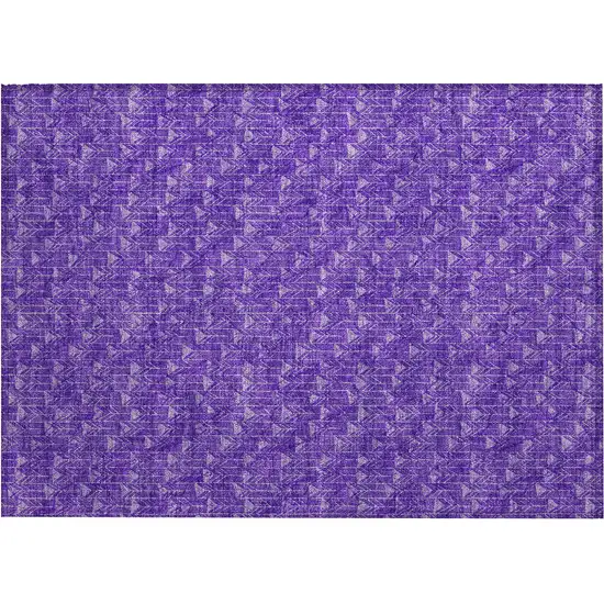 Purple Geometric Washable Non Skid Indoor Outdoor Area Rug Photo 2