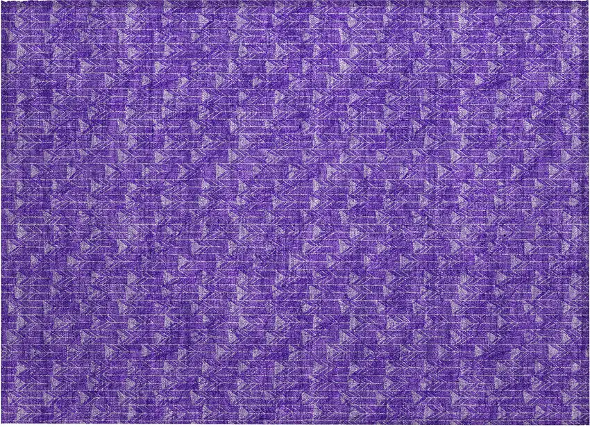 Purple Geometric Washable Non Skid Indoor Outdoor Area Rug Photo 2