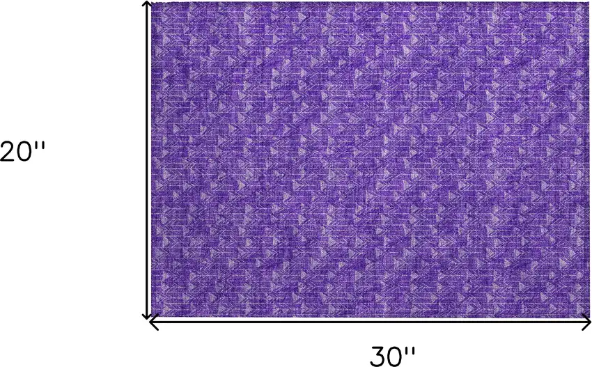 Purple Geometric Washable Non Skid Indoor Outdoor Area Rug Photo 3