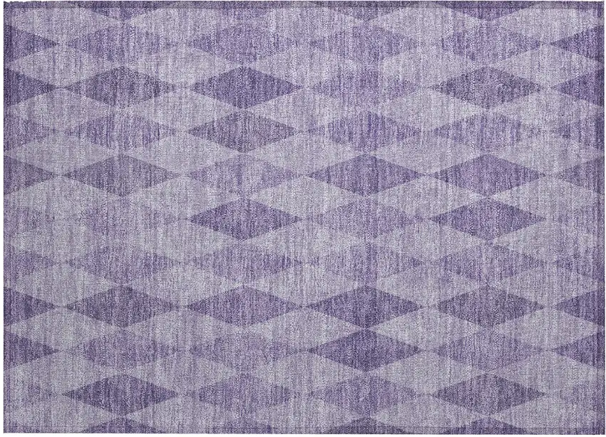 Purple Geometric Washable Non Skid Indoor Outdoor Area Rug Photo 2