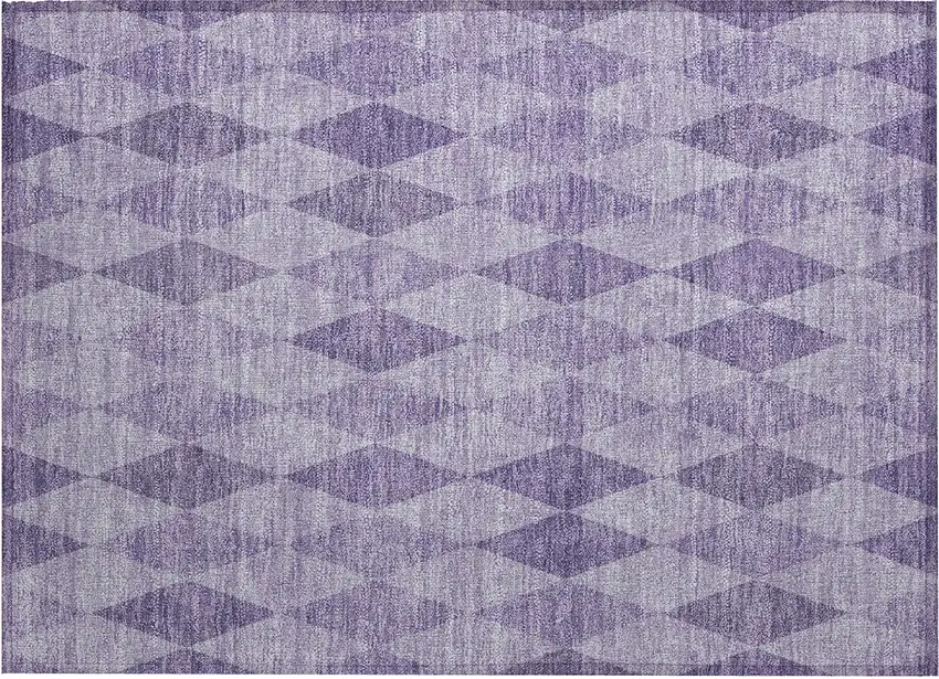 Purple Geometric Washable Non Skid Indoor Outdoor Area Rug Photo 2