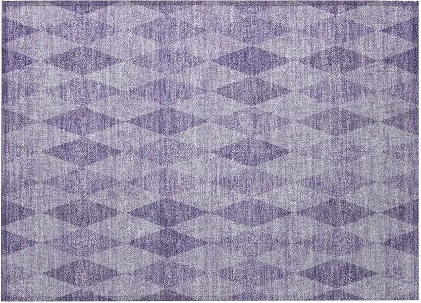 Purple Geometric Washable Non Skid Indoor Outdoor Area Rug Photo 5