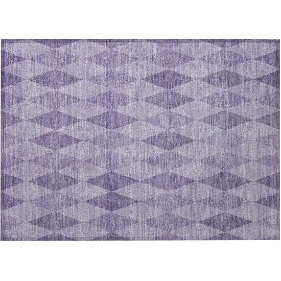 Purple Geometric Washable Non Skid Indoor Outdoor Area Rug Photo 4