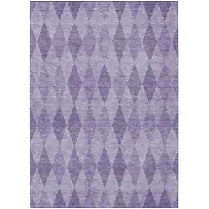 Photo of Purple Geometric Washable Non Skid Indoor Outdoor Area Rug