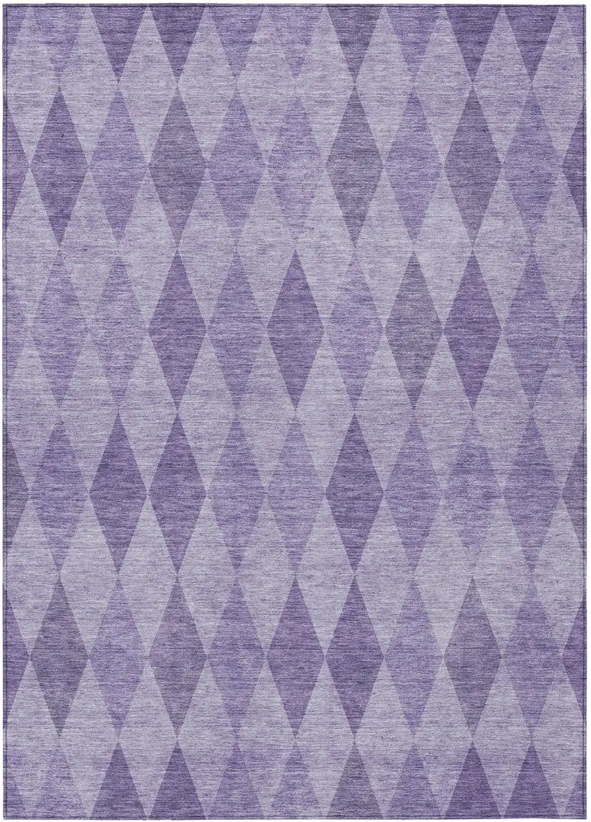 Purple Geometric Washable Non Skid Indoor Outdoor Area Rug Photo 2