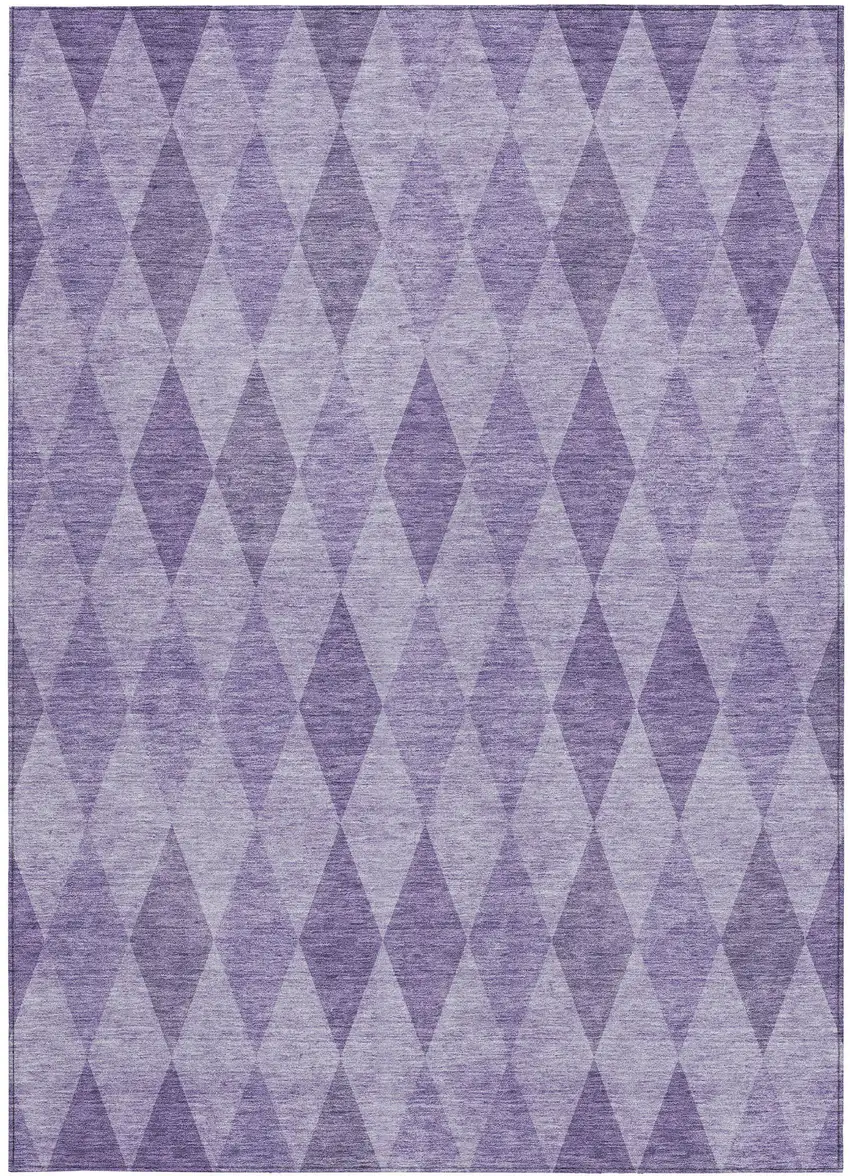 Purple Geometric Washable Non Skid Indoor Outdoor Area Rug Photo 4