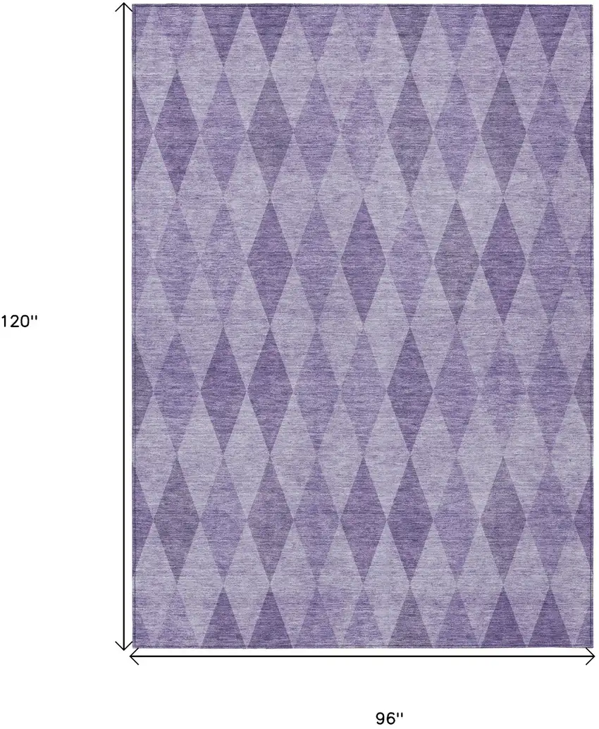 Purple Geometric Washable Non Skid Indoor Outdoor Area Rug Photo 3