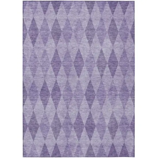 Purple Geometric Washable Non Skid Indoor Outdoor Area Rug Photo 2
