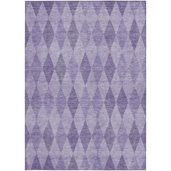 Purple Geometric Washable Non Skid Indoor Outdoor Area Rug Photo 5