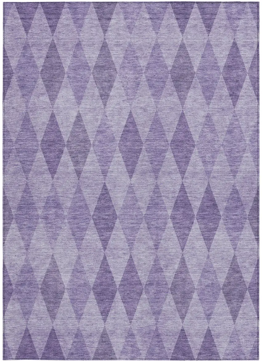 Purple Geometric Washable Non Skid Indoor Outdoor Area Rug Photo 5