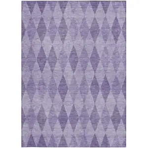 Photo of Purple Geometric Washable Non Skid Indoor Outdoor Area Rug