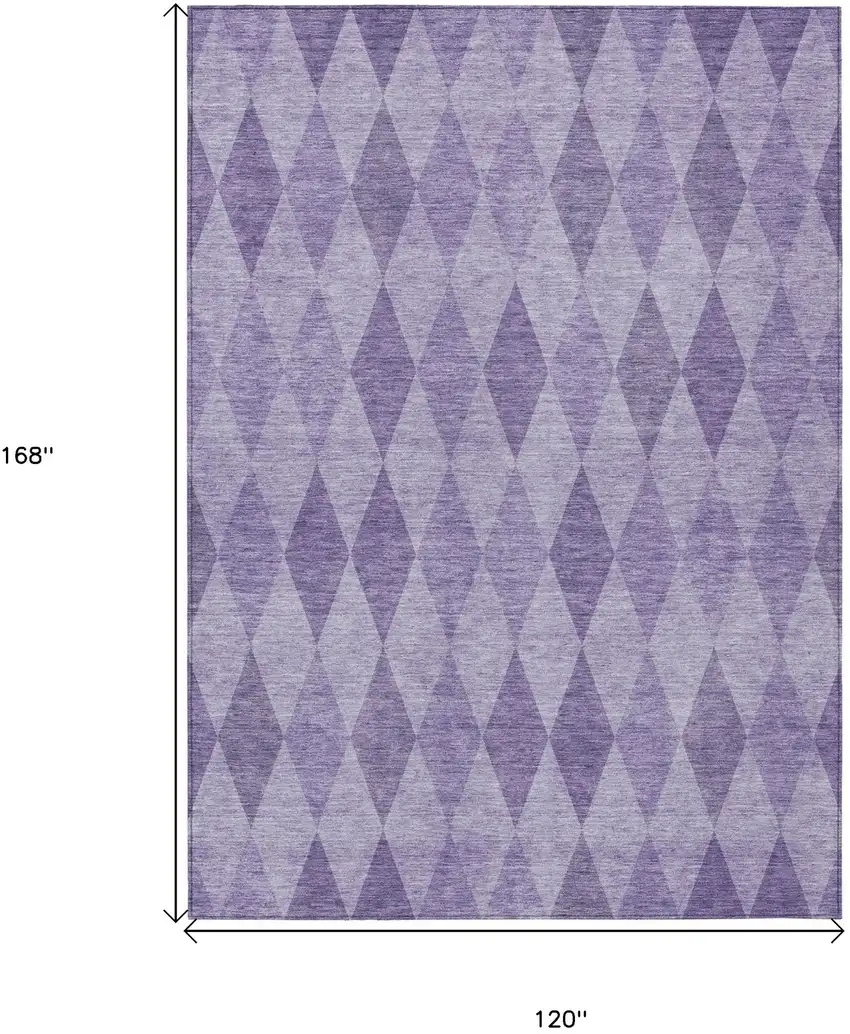 Purple Geometric Washable Non Skid Indoor Outdoor Area Rug Photo 3