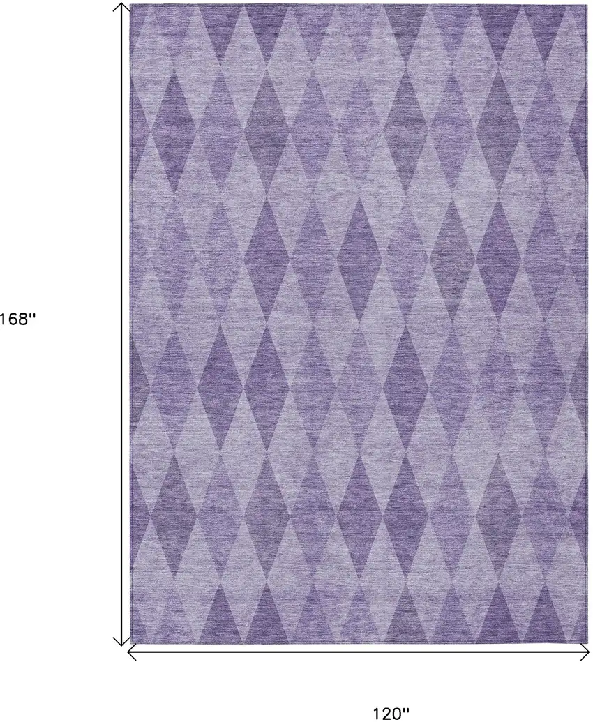Purple Geometric Washable Non Skid Indoor Outdoor Area Rug Photo 3