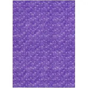 Photo of Purple Geometric Washable Non Skid Indoor Outdoor Area Rug