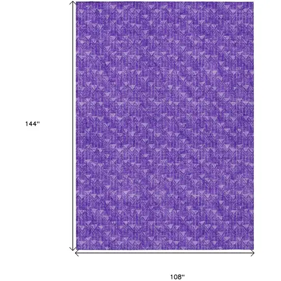 Purple Geometric Washable Non Skid Indoor Outdoor Area Rug Photo 7