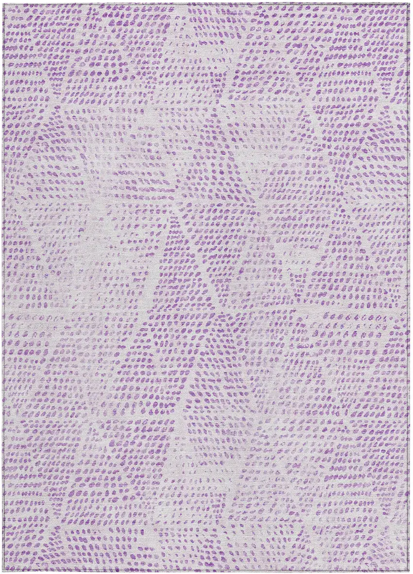 Purple Geometric Washable Non Skid Indoor Outdoor Area Rug Photo 5