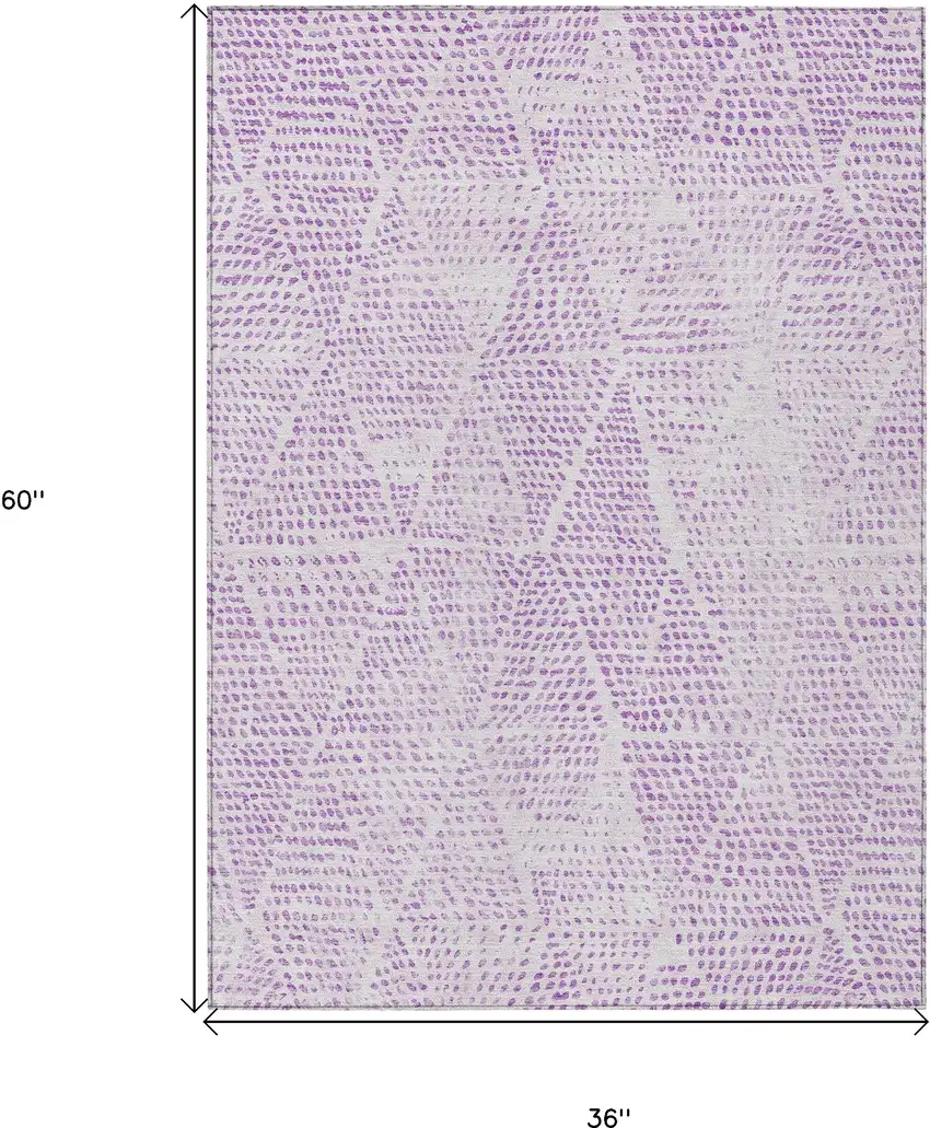 Purple Geometric Washable Non Skid Indoor Outdoor Area Rug Photo 3