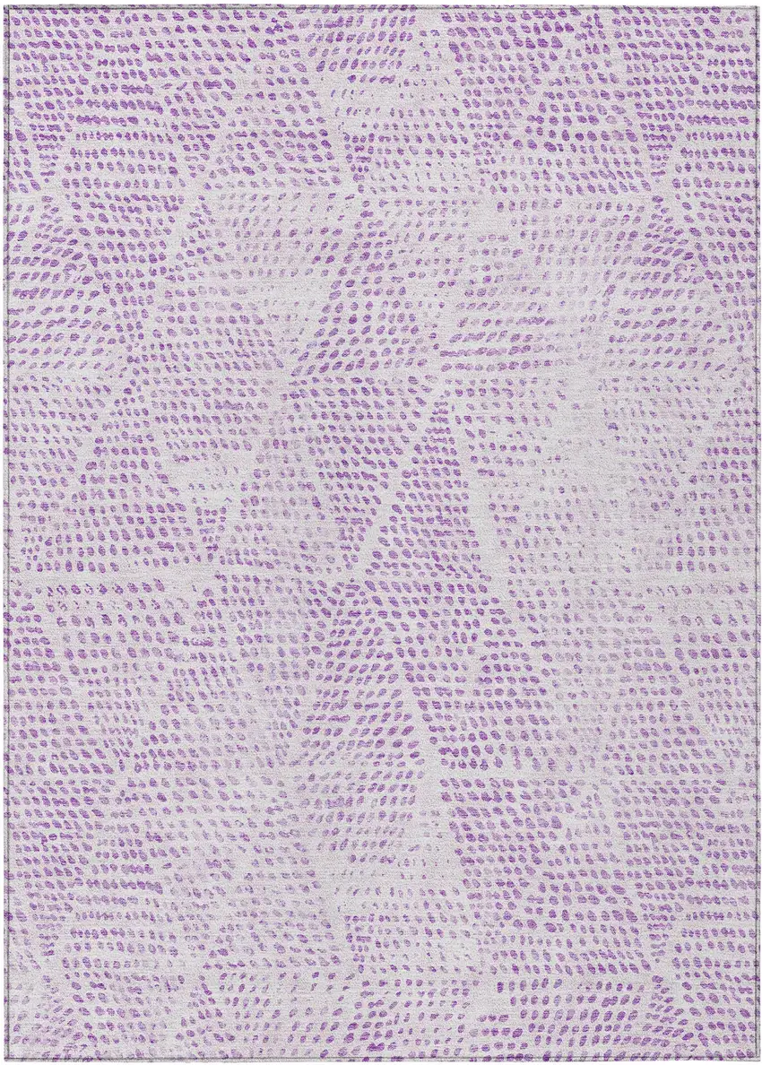 Purple Geometric Washable Non Skid Indoor Outdoor Area Rug Photo 2