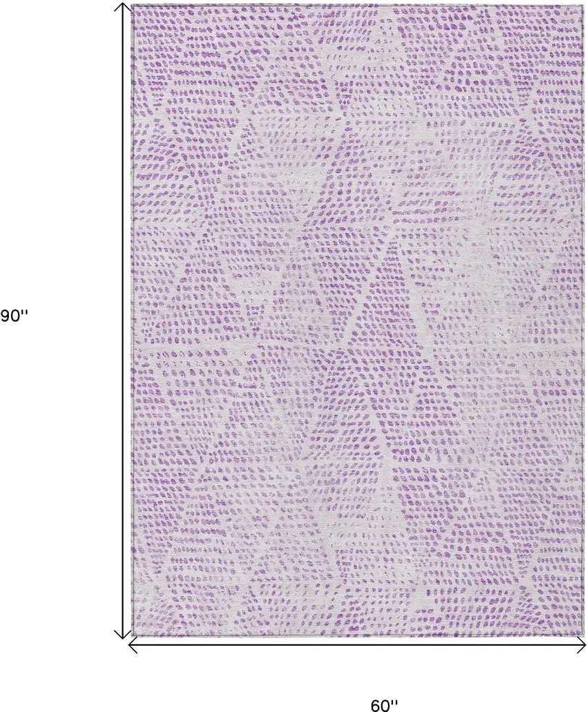 Purple Geometric Washable Non Skid Indoor Outdoor Area Rug Photo 3