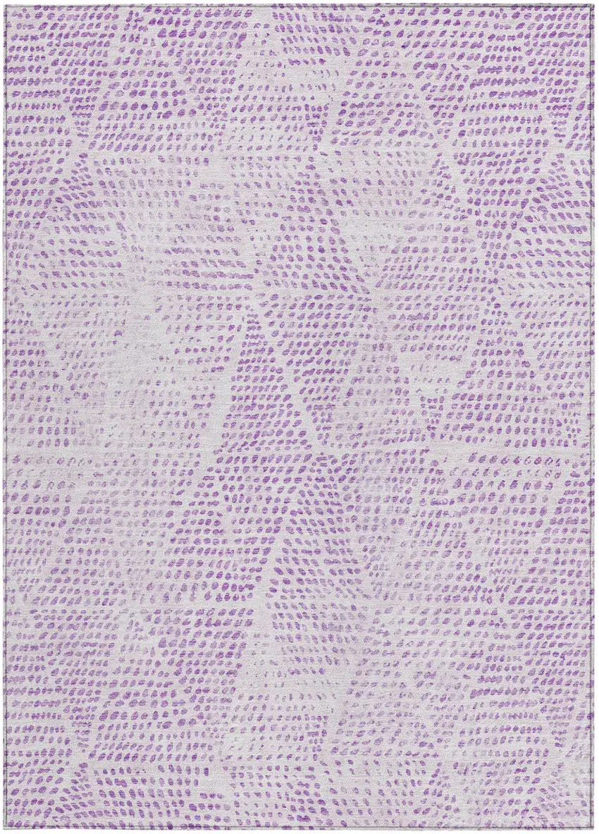 Purple Geometric Washable Non Skid Indoor Outdoor Area Rug Photo 5