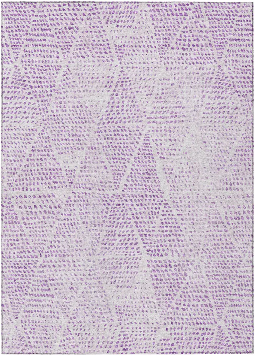 Purple Geometric Washable Non Skid Indoor Outdoor Area Rug Photo 2