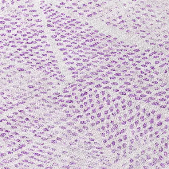 Purple And Ivory Geometric Washable Indoor Outdoor Area Rug Photo 9