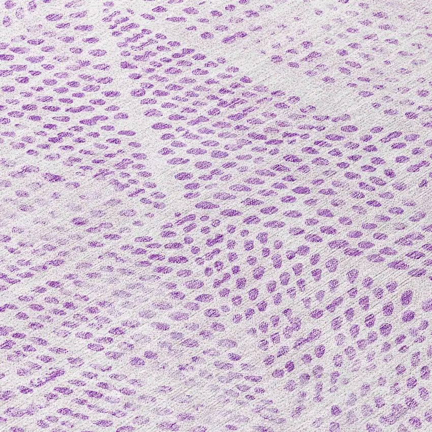 Purple And Ivory Geometric Washable Indoor Outdoor Area Rug Photo 9