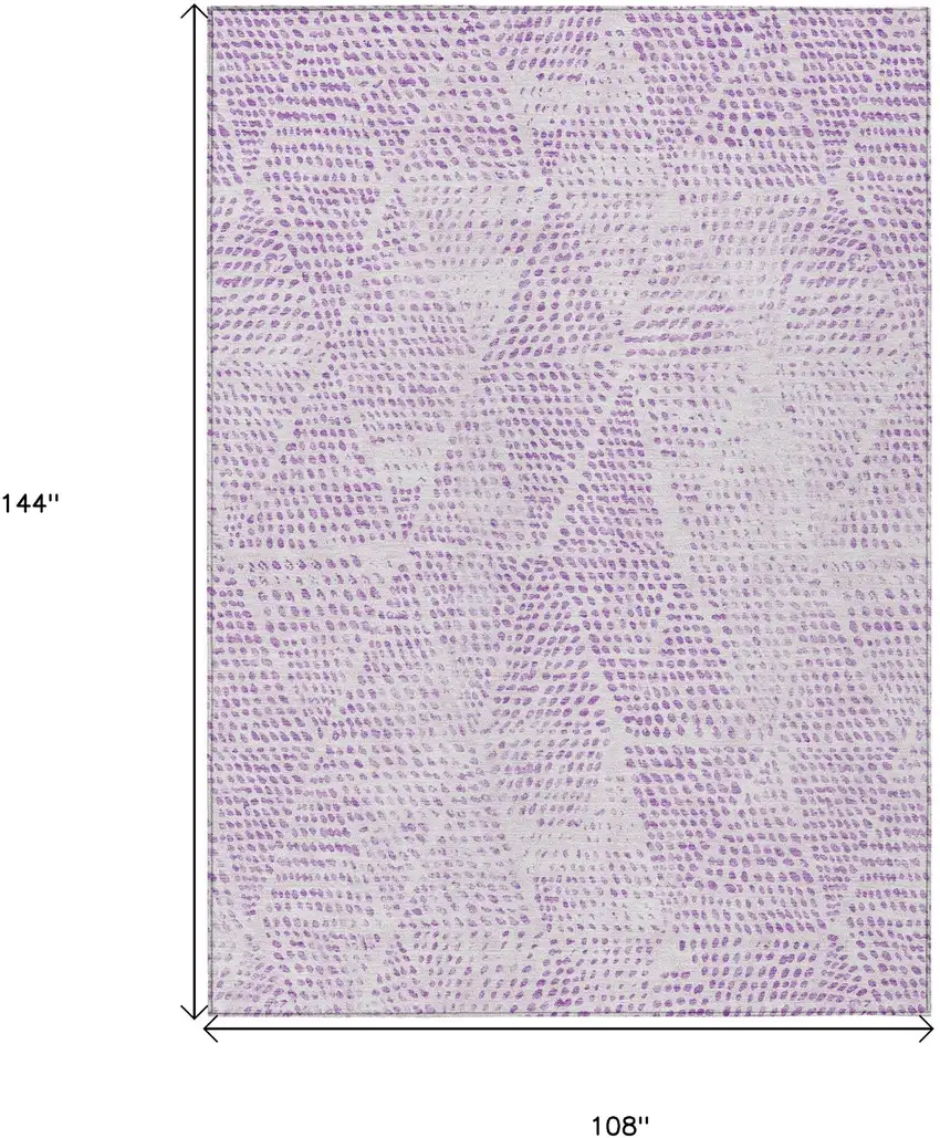 Purple Geometric Washable Non Skid Indoor Outdoor Area Rug Photo 3