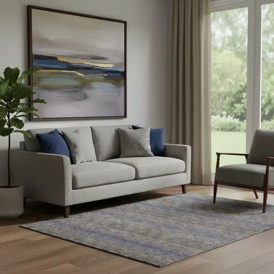 Purple Gold And Blue Floral Medallion Washable Area Rug With UV Protection Photo 1